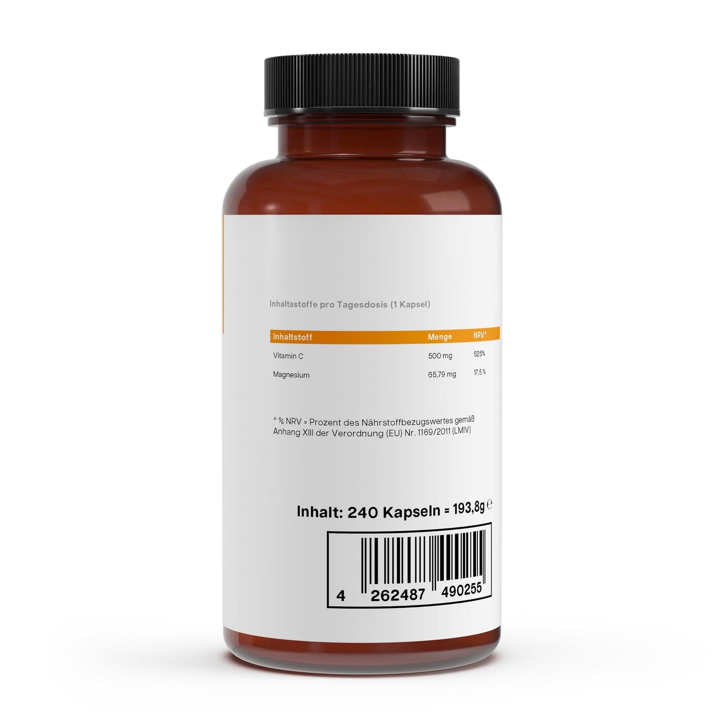 Gepuffertes Vitamin C 500mg + Magnesium - 240 Kapseln - dkansnatural
