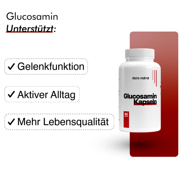 dkansnatural Glucosamin 500mg Supplement – Nahrungsergänzungsmittel für Gelenke und Knorpel