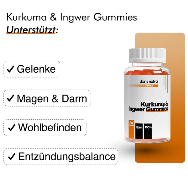 Kurkuma + Ingwer + Schwarzer Pfeffer Gummies - dkansnatural