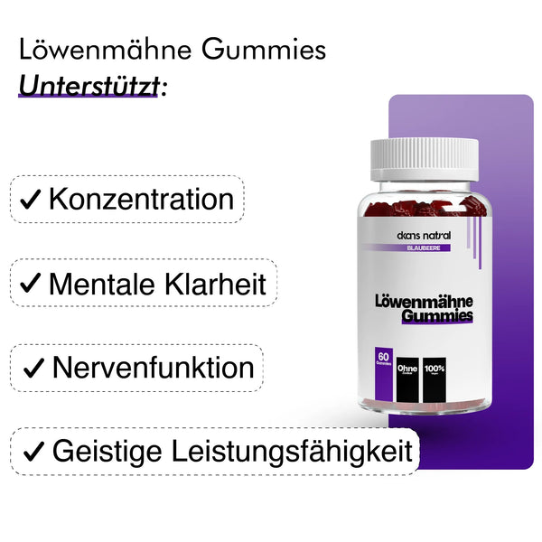 Löwenmähne + Vitamin B6 Gummies - dkansnatural