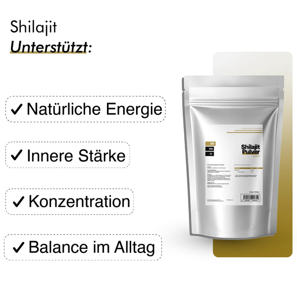 dkansnatural Shilajit Pulver Dose – hochreines Himalaya Shilajit mit Fulvinsäure und Mineralien