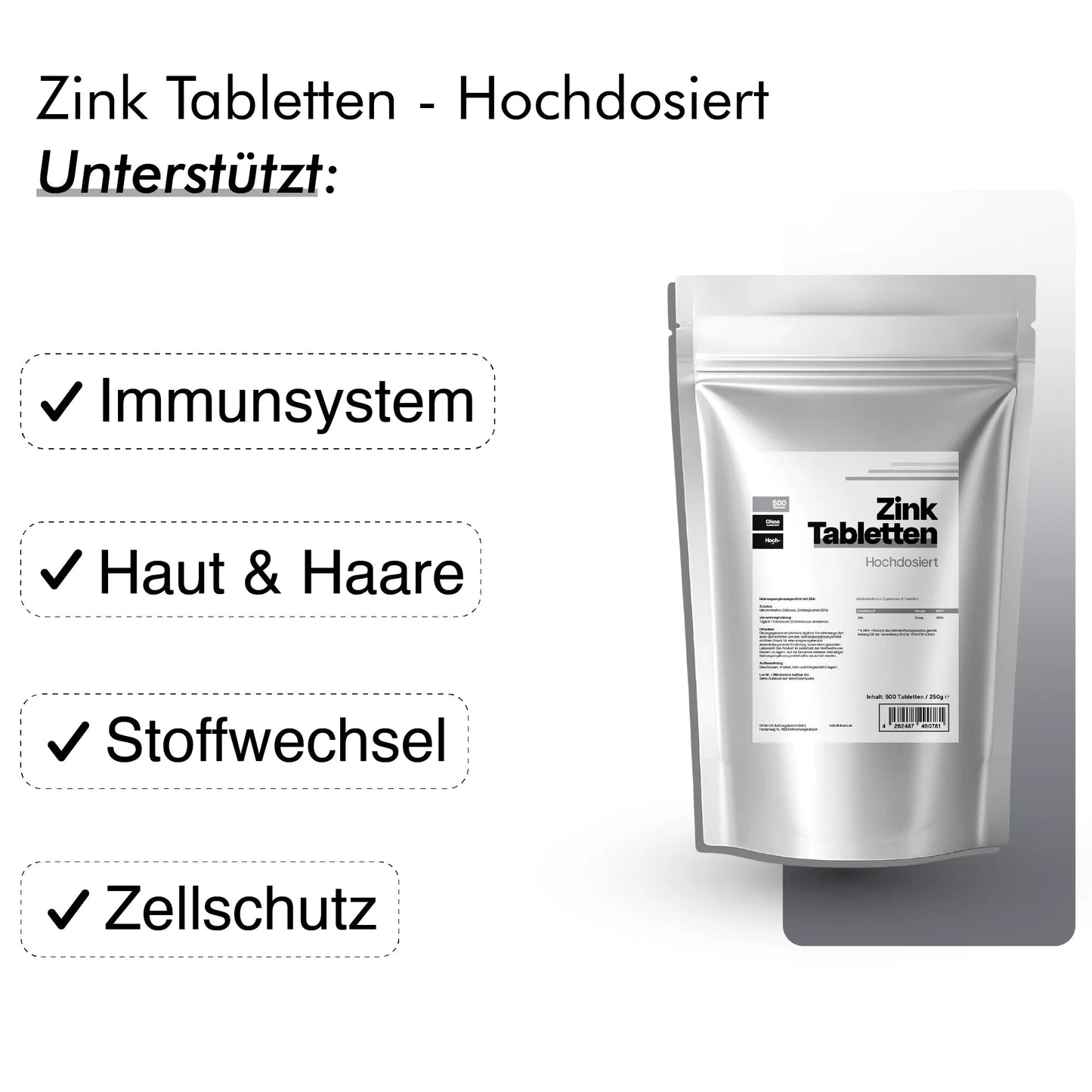 25mg Zink Bisglycinat - dkansnatural