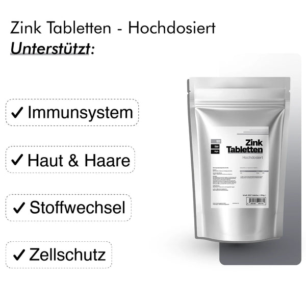 dkansnatural Zink Bisglycinat Dose – gut verträgliches Zink Nahrungsergänzungsmittel 25mg