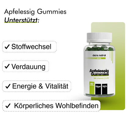 Apfelessig + C + B6 + Chrom Gummies - dkansnatural