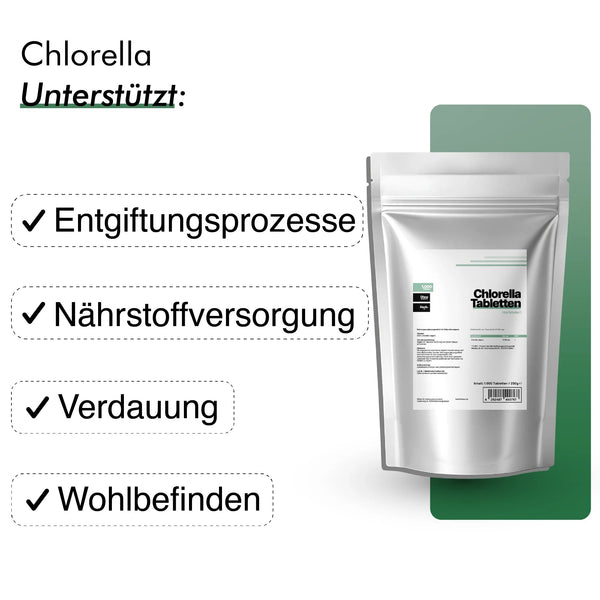 dkansnatural Chlorella Dose – Mikroalgen Supplement reich an Chlorophyll Vitaminen und Mineralstoffen