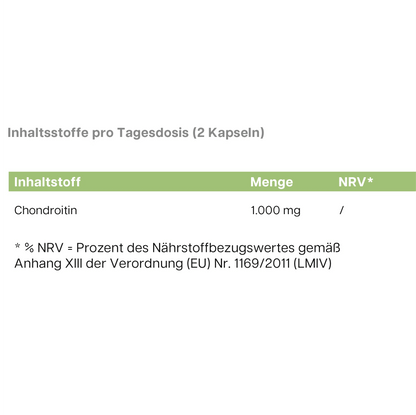 Chondroitin Dose Vorderseite – hochdosiertes Gelenkschutz Supplement dkansnatural
