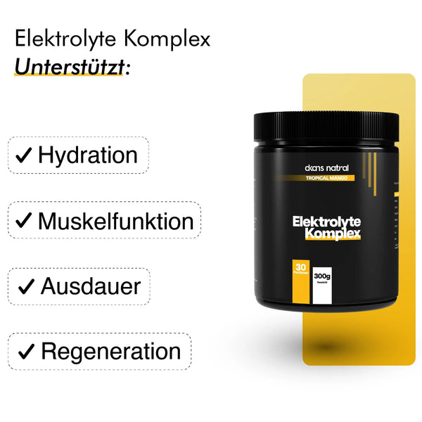 dkansnatural Elektrolyte Pulver Tropical Mango – Natrium Kalium Magnesium Elektrolytgetränk