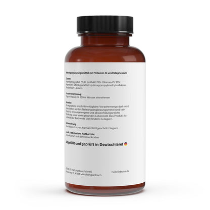 Gepuffertes Vitamin C 500mg + Magnesium - 240 Kapseln - dkansnatural