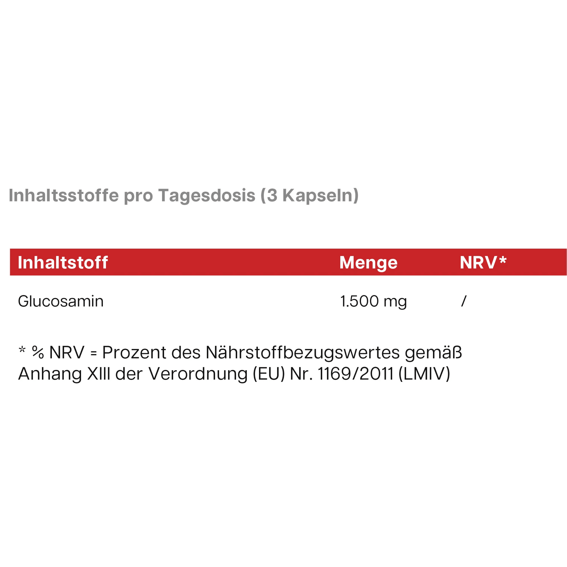 Glucosamin 500mg Dose Vorderseite – hochdosiertes Gelenkschutz Supplement dkansnatural