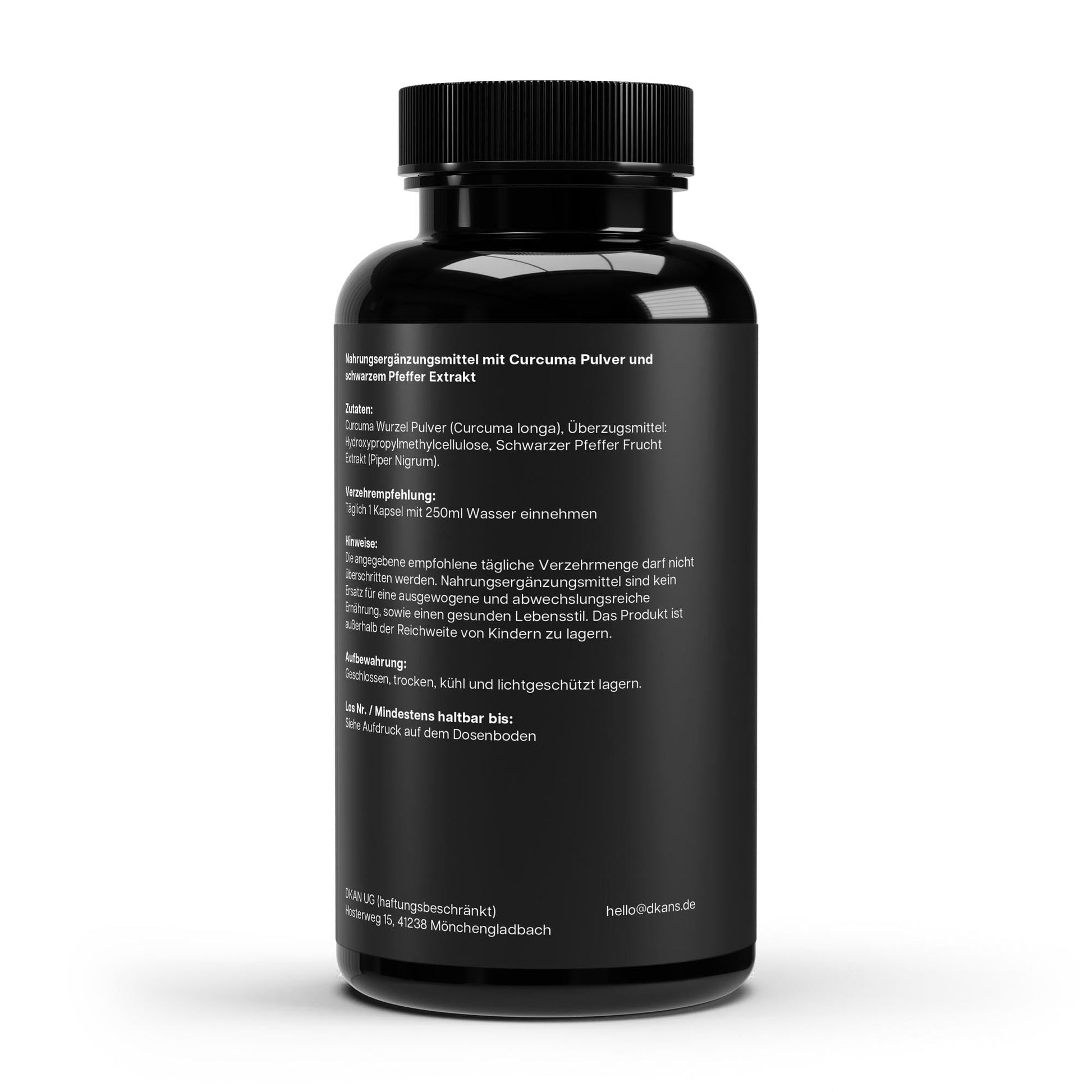 Kurkuma + Piperin - 60 Kapseln - dkansnatural