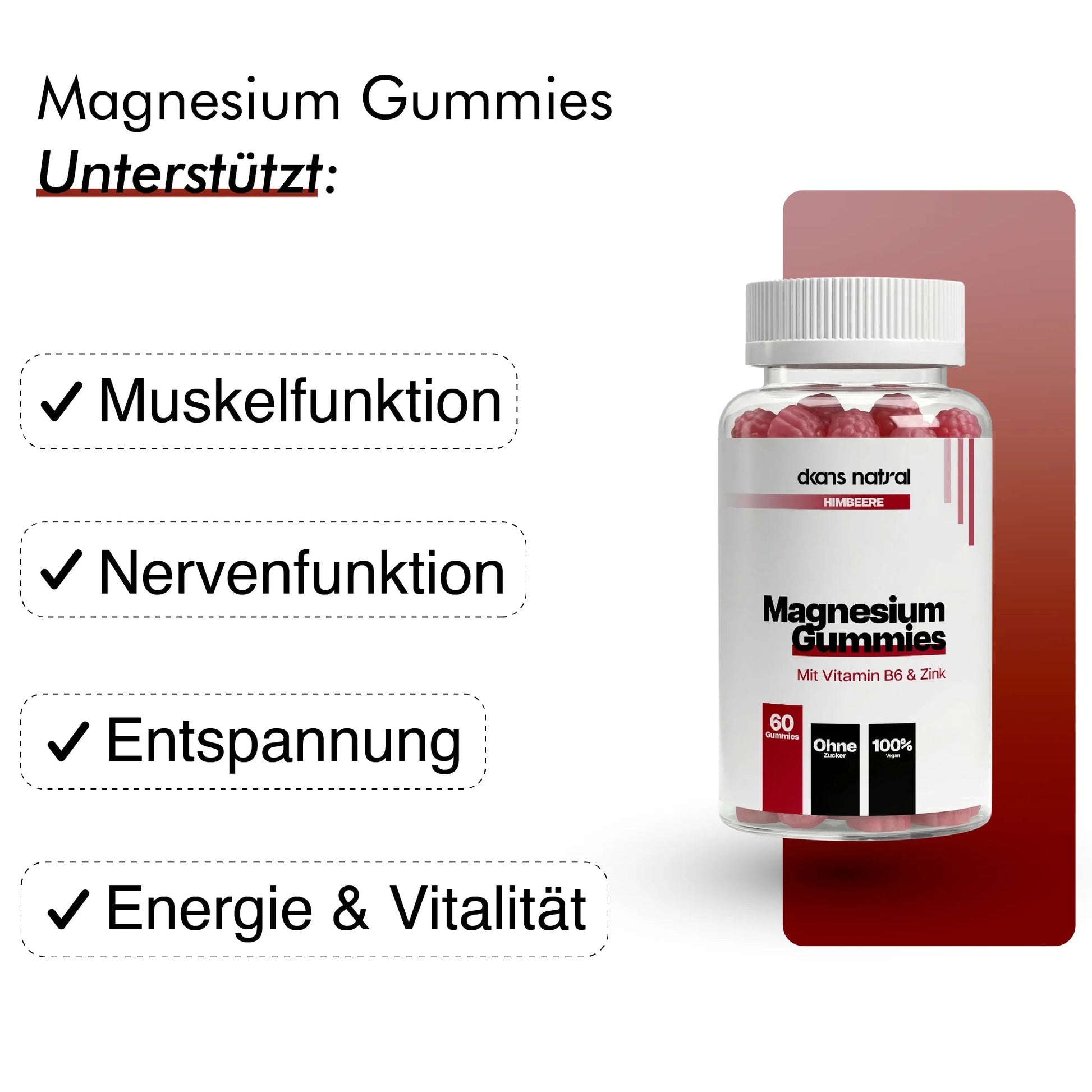 Magnesium + Zink + B6 Gummies - dkansnatural