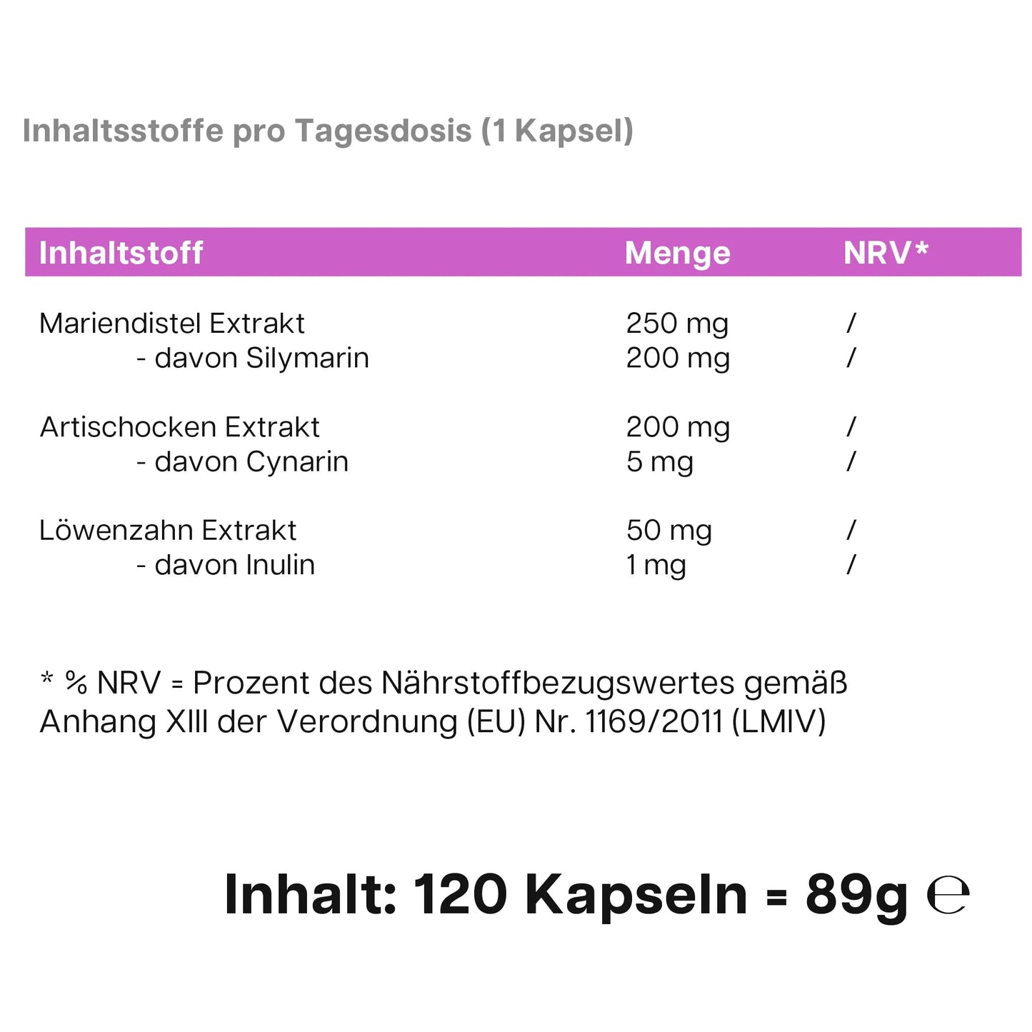 Mariendistel Artischocke Löwenzahn Komplex - 120 Kapseln - dkansnatural