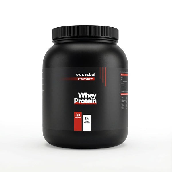 Premium Whey Protein Erdbeere von dkansnatural – 25g Protein pro Portion, Muskelaufbau Supplement