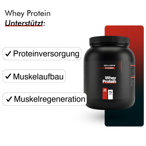 dkansnatural Whey Protein Erdbeere Dose – hochwertiges Eiweißpulver mit fruchtigem Erdbeergeschmack